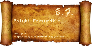 Bolyki Fortunát névjegykártya